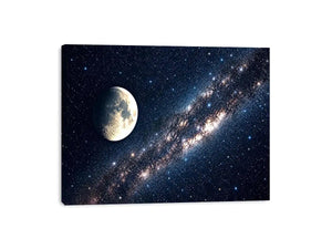 A cosmic dance of moon and stars