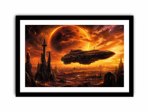 Futuristic metropolis on an alien world