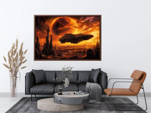 Futuristic metropolis on an alien world