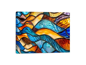 Vibrant stained-glass wave pattern
