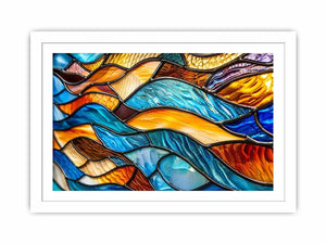 Vibrant stained-glass wave pattern