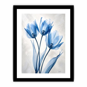 Delicate blue tulips in watercolor style