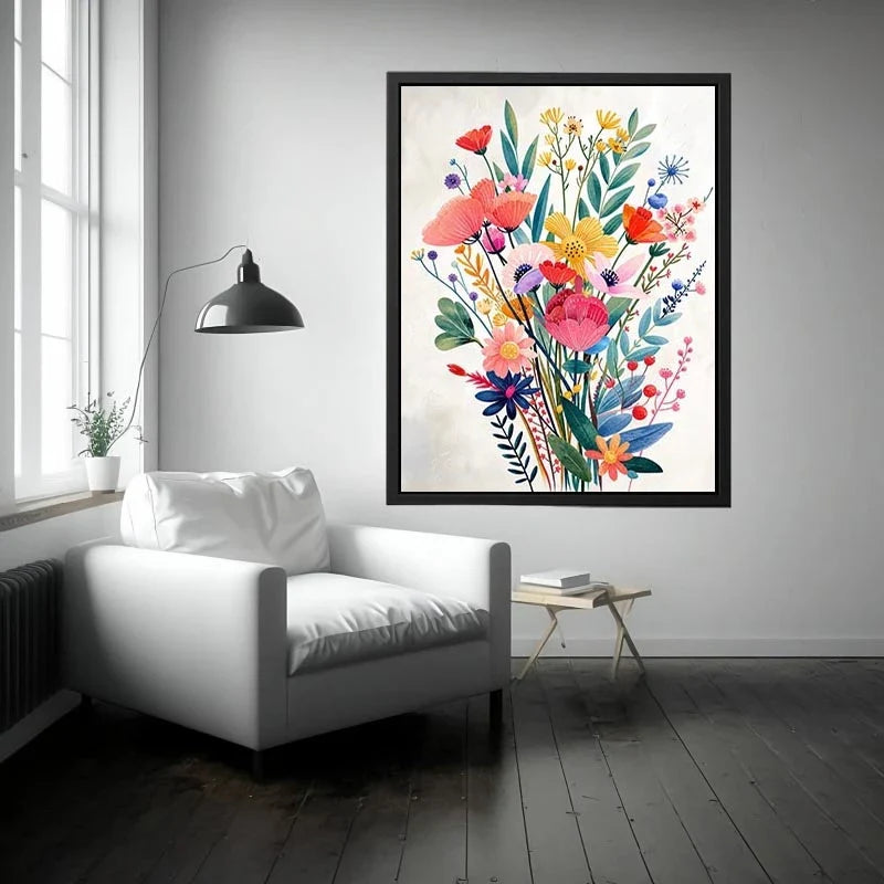 Vibrant floral bouquet in soft hues