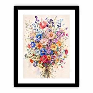Spring wildflower bouquet in watercolor
