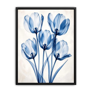 Delicate blue tulips in soft composition
