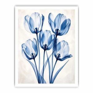 Delicate blue tulips in soft composition