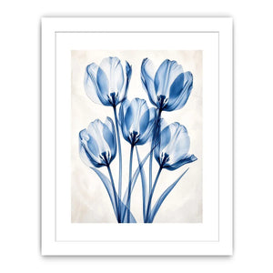Delicate blue tulips in soft composition