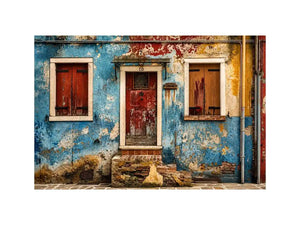 Rustic European street facade details