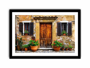 Charming Mediterranean doorstep with plants