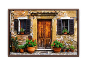 Charming Mediterranean doorstep with plants