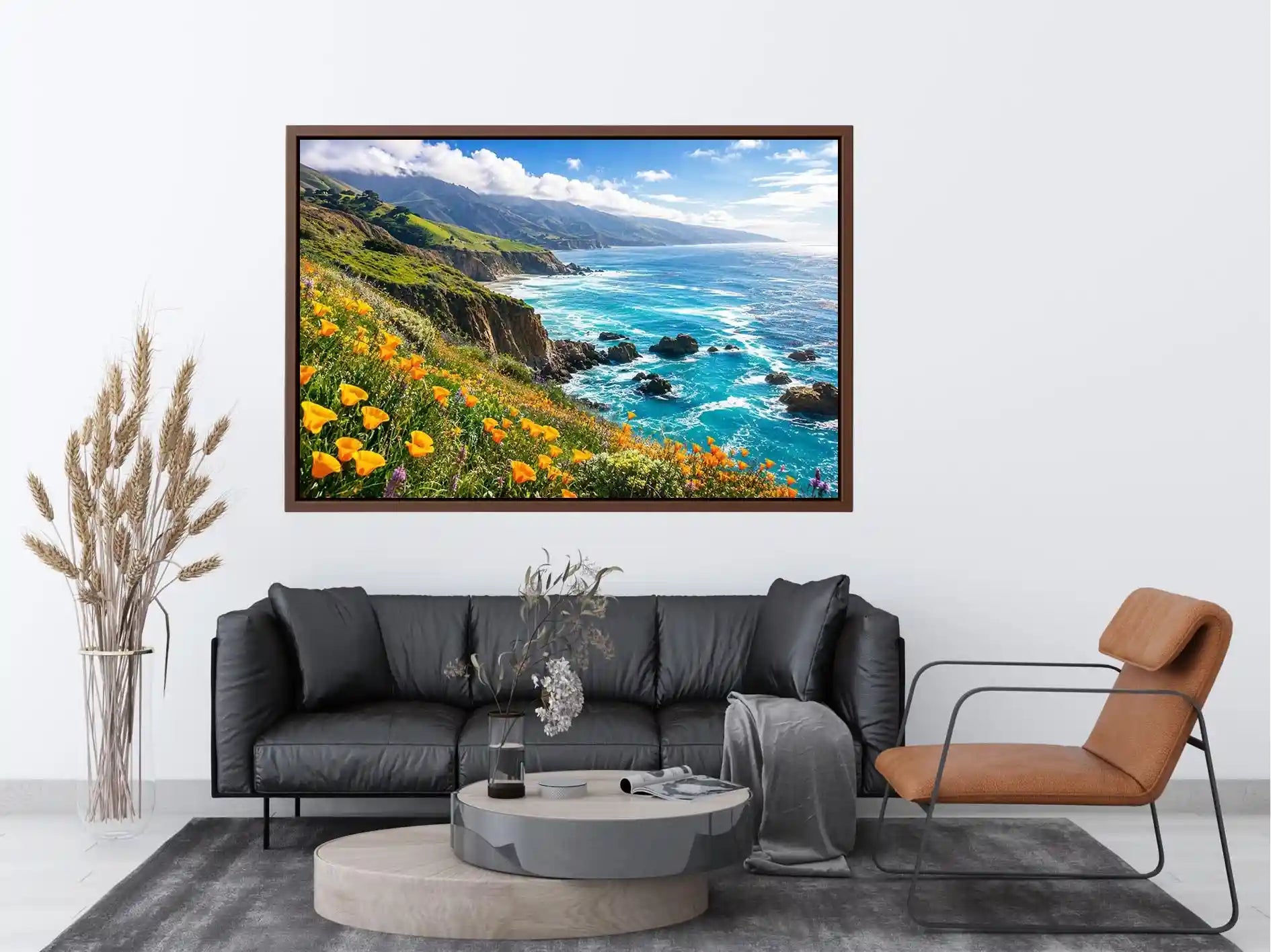 Coastal cliffs and wildflower meadow