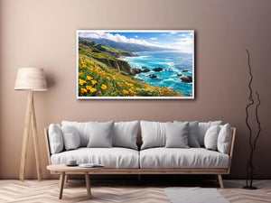 Coastal cliffs and wildflower meadow