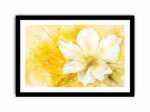 Golden bloom in watercolor strokes
