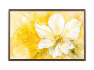 Golden bloom in watercolor strokes
