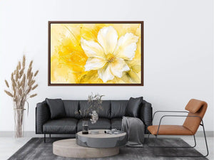Golden bloom in watercolor strokes