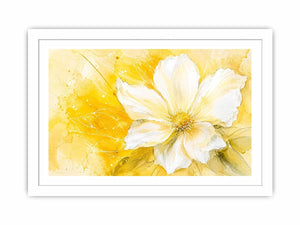 Golden bloom in watercolor strokes