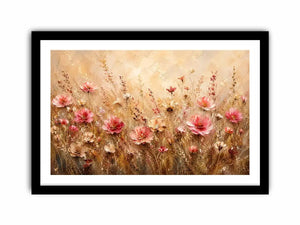 Dreamy wildflower meadow in soft pastels