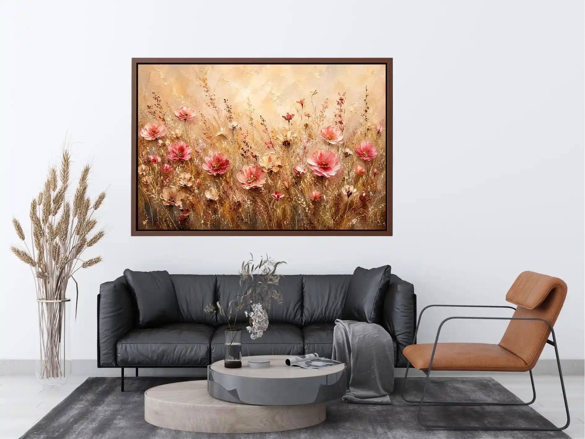 Dreamy wildflower meadow in soft pastels