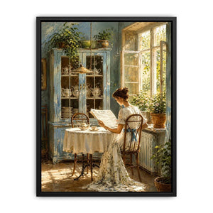 Cozy sunlit morning in vintage nook