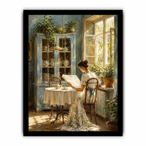 Cozy sunlit morning in vintage nook