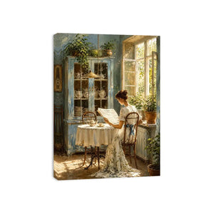 Cozy sunlit morning in vintage nook