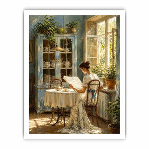 Cozy sunlit morning in vintage nook
