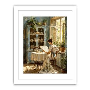 Cozy sunlit morning in vintage nook