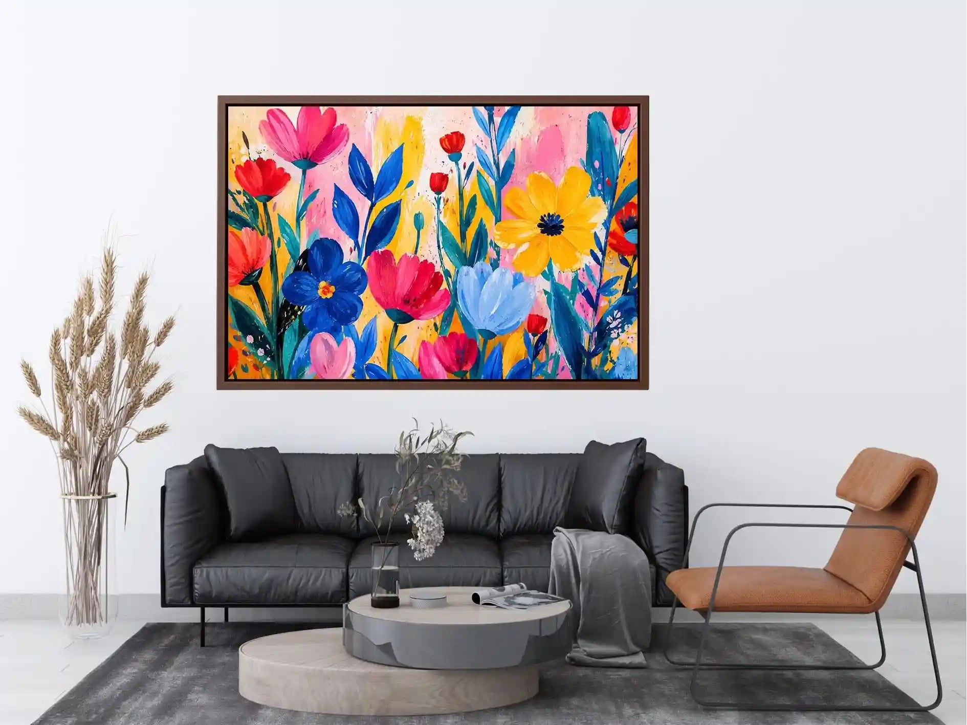 Vibrant abstract garden in bloom