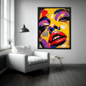 Pop art portrait with colorful drips