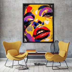 Pop art portrait with colorful drips