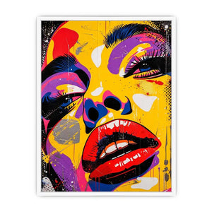 Pop art portrait with colorful drips