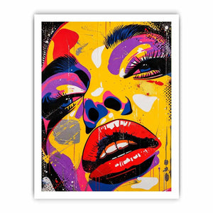Pop art portrait with colorful drips