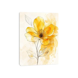 Elegant yellow flower watercolor illustration