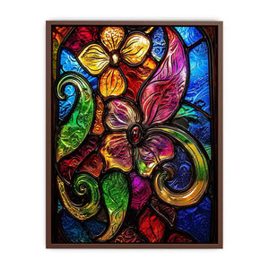 Vibrant Tiffany-style floral stained glass