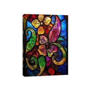 Vibrant Tiffany-style floral stained glass