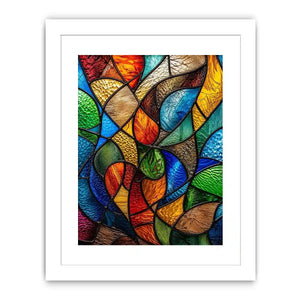 Vibrant stained glass mosaic pattern