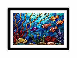 Vibrant underwater stained glass reef