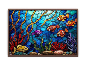 Vibrant underwater stained glass reef
