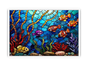 Vibrant underwater stained glass reef