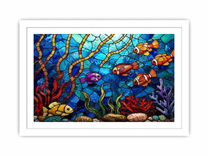Vibrant underwater stained glass reef