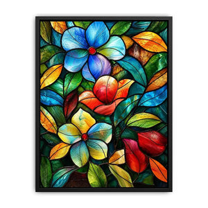 Stained-glass floral mosaic design