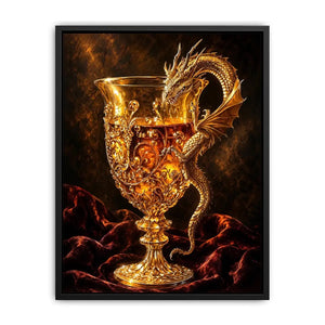 Golden goblet and dragon guardian
