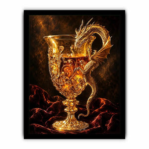 Golden goblet and dragon guardian