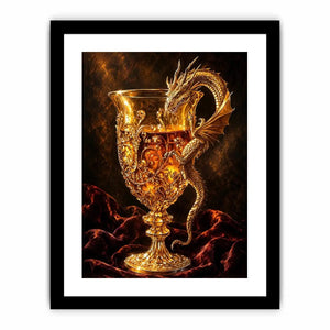 Golden goblet and dragon guardian
