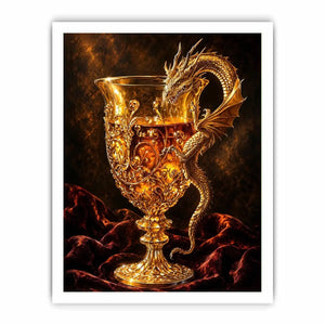 Golden goblet and dragon guardian