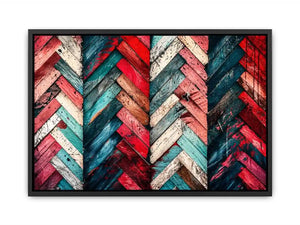 Rustic chevron pattern on painted wood