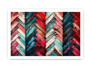 Rustic chevron pattern on painted wood
