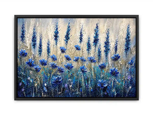 Abstract blue floral meadow in texture