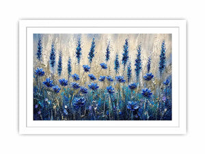 Abstract blue floral meadow in texture