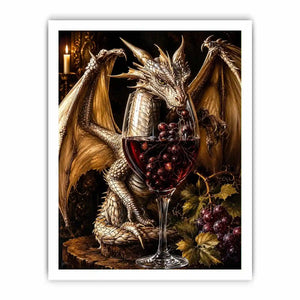 Dragon and wine in a gothic still-life